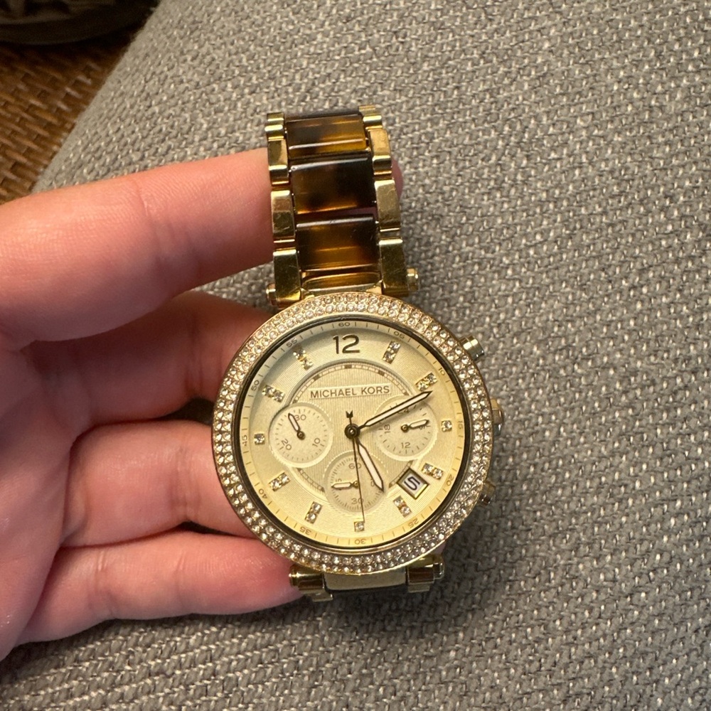 Michael Kors Gold and Brown Timepiece